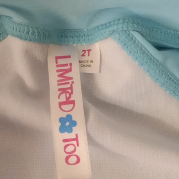 Limited Too Blue and Pink Rashguard with Tropical Design - Picture 4 of 4